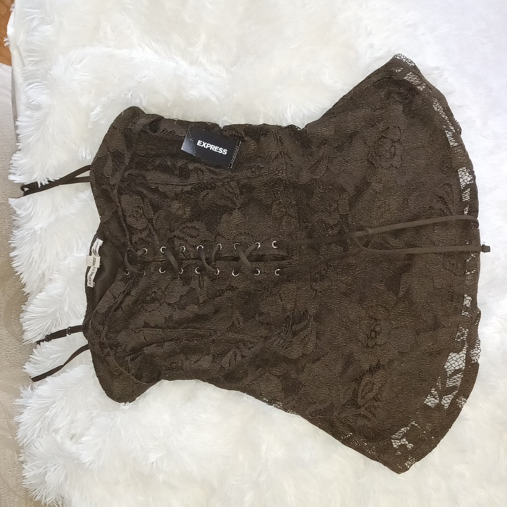 EXPRESS lace peplum Tank Top